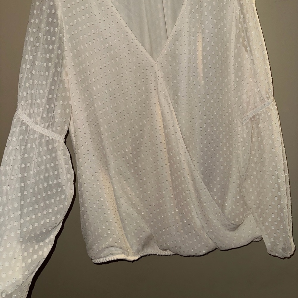 Loft Ivory Wrap Blouse
